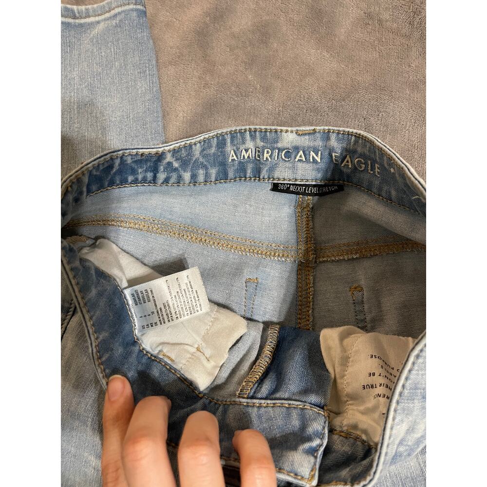 American Eagle SZ 6 Highest High Jegging Light Wash 360 Next Level Stretch - Picture 4 of 5